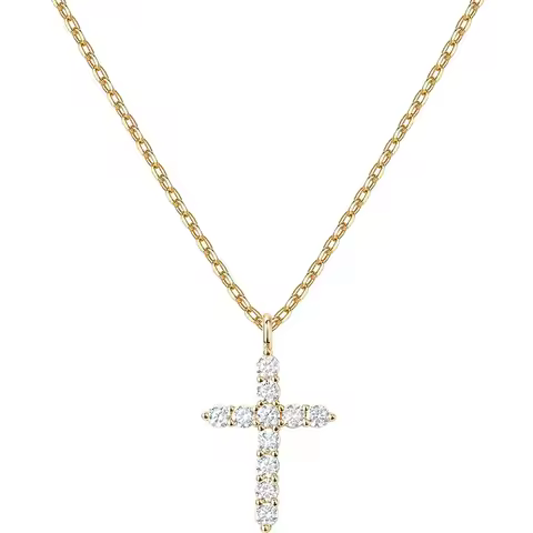 14K Gold Plated Cross Necklace for Women | Cross Pendant | Gold Necklaces for Women Girls