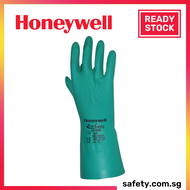 North by Honeywell North NitriGuard Plus LA132G Safety Gloves Chemical Resistant - 15mil Lined Nitrile Gloves - Green