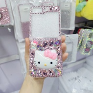 KT Full Diamond Case Samsung Z Flip34567 7FE Phone Case Folding Bottle OPPO FindN3Flip/N2Flip Fashio
