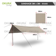 OKURA Sunshade Flysheet Waterproof Groundsheet Camping Tarp Tent Shelter Alas Tent Floor Sheet Footp