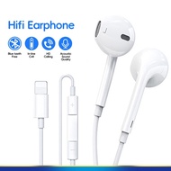 Wired Earphones Hi-Fi Bass Earpiece with Volume Control & Built-in Mic for Lightning