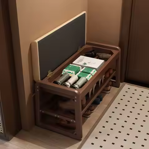 Multi-Functional Solid Wood Bench - Entryway Shoe Storage, Seating, and a Touch of Luxury for Your H