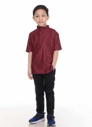 Kurta Budak Berkolar Lelaki Budak Lengan Pendek Eksklusif Cotton Koleksi Jenin Baju   Special Offer 