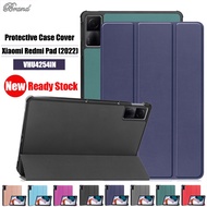 For Xiaomi Redmi Pad (2022) 10.61" VHU4254IN 5G Tablet Protection Case Fashion Tri-fold Custer Stand Casing High Quality Flip Holder Solid Color Leather Cover