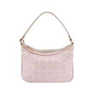 Chanel Travel Line牛皮尼龍布冰格紋中古肩背包