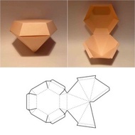 數位 Diamond box template, diamond shape box, gem box, jewellery box, jewelry box