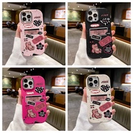 Pink Ink Little Bear Phone Case Realme C53 C20 C51 C21 C11 C25 C51s C35 C67 C33 C17 Note C20A 5 7i 5