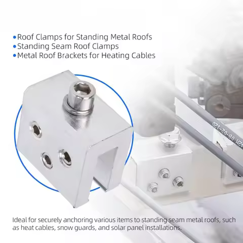 6PCS Aluminum Standing Seam Roof Clamp Solar Panel Roof Clamps Roof Fasteners For Roofs Mounting Bra
