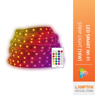 LAMPTAN หลอดเส้นไวไฟ LED Smart WiFi Strip Light Multi-Colour+RGB 18w เปลี่ยนแสงได้ 16 ล้านเฉดสี ควบคุมด้วย Smartphone ยาว 3m.