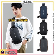 [MYSIA READY STOCK][1 SIZE][LAMBERT Men Chest Bag Waist Bag Anti-theft Lock Sling Bag Pack Waterproo