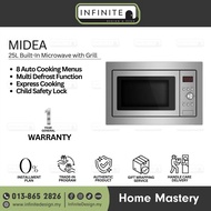 Midea MBM1925B 25L 1000W 2 in 1 Built-In Microwave with Grill