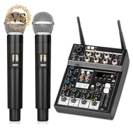 Wireless Microphone with Audio Mixer for TV Computer Home Party DJ Show Wedding