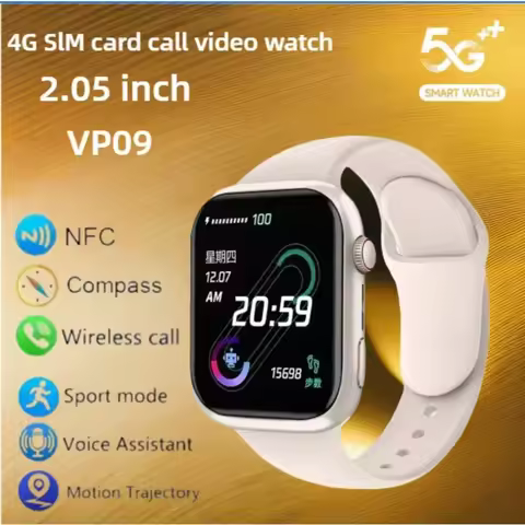 VP09 Smart Watch 4GAndroid Multi GB Storage 4G/5G Sim Card GPS WIFI with 8MP Rotating Camera