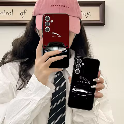 Luxury J-Jaguar-R Phone Case for Samsung Galaxy S25 S24 S23 S22 S21 S20 S10 S9 Plus FE Ultra Lite Bl