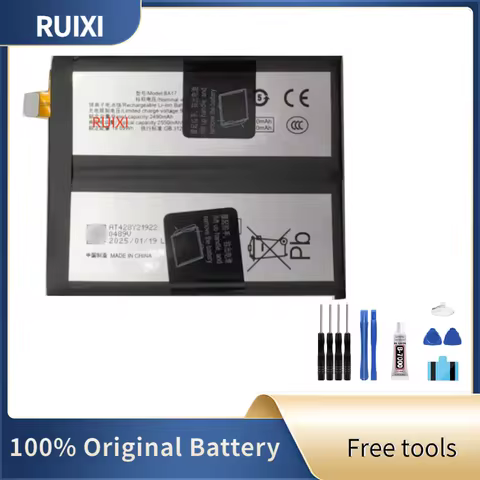 RUIXI BA12 BA17 3.91V 5000mAh Battery For iQOO 12/12 Pro mobile phone battery + Tools