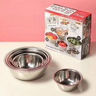 Bộ thau inox 5 món cao cấp đa năng (Size 14-16-20-22-24cm) - BỘ THAU 5 MÓN INOX 304 CAO CẤP SÁNG BÓN