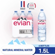 evian Natural Mineral Water (6 x 1.5L Pack)