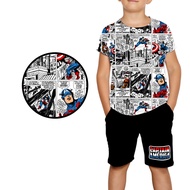 SETELAN PENDEK KAPTEN AMERlCA FULLPRINT XUNKIDS