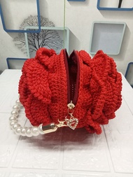Tas Rajut Bunga Mawar