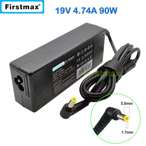 19V 4.74A 90W Charger for Acer ConceptD 5 CN515-51 Aspire P5WE6 PEW71 PEW76 Extensa 15 EX215-21 EX21
