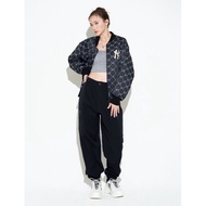 Jacket women and men MLB monogram khaki fabric with thick, warm cotton A420