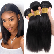 12A มาเลเซีย ผมตรง Raw Human Hair Bundles ผมบริสุทธิ์ 1/3/4 ชิ้น ผมสั้นตรง Weave Hair Extensions