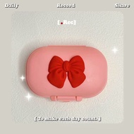 0412 03 Cute Sanrio kitty Love Small Pill Box Girlfriend Gift Portable Mini Portable Medicine Classification Storage Box