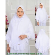 🔥4XL RUFFLE🔥TUDUNG SARUNG LABUH CHIFFON 2 LAYER KHIMAR BERDAGU XXXXL