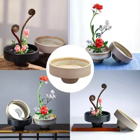 Japanese Style Ikebana Holder Ceramic Ikebana Flower Arrangement Vase Tea Ceremony Tea Table Zen Flo