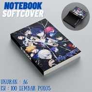 Notebook anime notebook soft cover blue lock