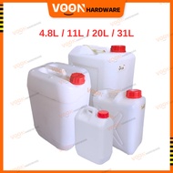 VOON [New] 4.8L 11L 20L 31L Jerry Can HDPE Plastic Bottle Container Water Tong Air Isi Liter Litre M