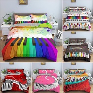 Music Piano Key Duvet Cover 3D Printed Bedding Set Luxury Soft Bedclothes for Bedroom King Queen Single Size 23Pcs Bed Cover