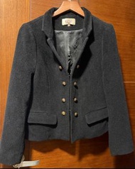 WANKO Black Double-Breasted Blazer with Gold Buttons/ wanko 學校嬲 黑色西裝外套