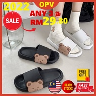 OPV R.STOCK Side Cute Bear Female Male Couple Thick Sole Indoor Slippers 2022 Tik Tok 42 43 44 45 Ye