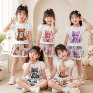 Outbox Fashion 9.9 Super Shopping Girls' Clothing Set T-shirt Short Skirt | Cute and Beautiful Anima