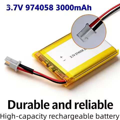 974058 3.7V 3000mAh High Capacity Li-Polymer Rechargeable Battery 4-in-1 Safety Protection Universal