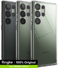 Ringke Fusion เข้ากันได้กับเคส Samsung Galaxy S23 Ultra 5G ด้านหลังแข็งใสฝาปิดมีสายรัดข้อมือเคส TPU กันกระแทก