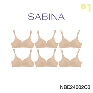 (แพ็ค 6 ชิ้น) Sabina Perfect Bra Level 1 เสื้อชั้นใน ไร้ตะเข็บ ไร้โครง รหัส NBD24002C3 - สีเนื้อเข้ม