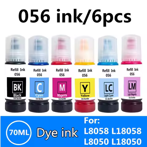 For Epson 056 057 107 108 Refill Dye Ink Epson L8058 L18058 L8050 L18050 L18100 Printer