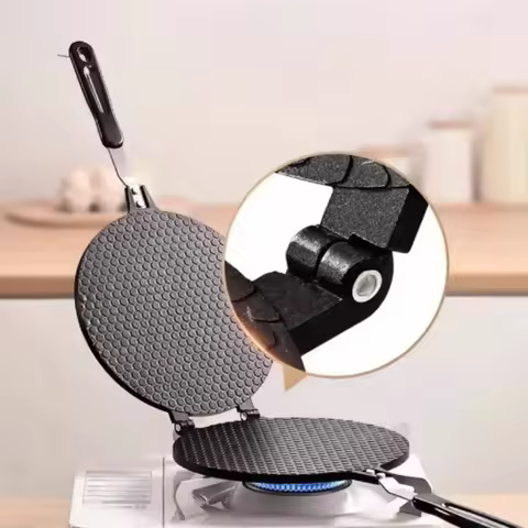 Aluminium Alloy Waffle Cone Maker Multipurpose Pancake Egg Roll Pan Non Stick Double Sided Egg Roll