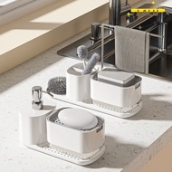 Customized manual press soap dispenser for kitchen shelves stainless steel cloth holder detergent dispenser soap dispenser