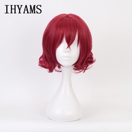 §≈ Akatsuki No Yona Short Rose Red Curly Synthetic Heat Resistant Hair Cosplay Costume + Free Wig