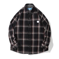 GOC Studio 日本格子綿布 shacket 襯衫外套 - 黑色