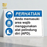 SAFETY SIGN K3 - MANDATORY AREA PPE + 3mm ACP PLATE