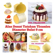 Tiramisu Cake Stand, Round Donut Base, Gold 9 cm Donut Cake Stand, 25 pcs