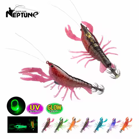 15.5G Luminous Crayfish Cuttlefish Squid Jig Lure Slow Sinking Webfoot Octopus Egi Hook Artificial E
