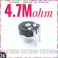 PIHER Trimpot 4.7M Trimmer Potentiometer 4.7Mohm 4.7 M ohm 4.7MR 4M7 4M7ohm SPAIN Potentiometer