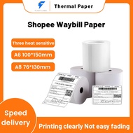 Waybill Sticker Fold &amp; Roll Thermal Paper A6 100*150mm waterproof Shipping Label A7 75*130mm Thermal Printing