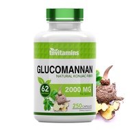 Glucomannan Capsules 2000 MG - 250 Count | Natural Konjac Root Fiber Extract Powder Supplement | Sol