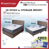 121 Storage Bed | Divan Bed | 10" Fresco Cooling Mattress Bedset Package